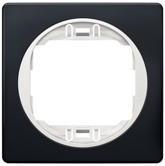 EON E6801.E10 Πλαίσιο μιας Θύρας 80x80 soft-touch Μαύρο με Λευκό Στήριγμα