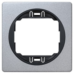 EON E6801.SE Πλαίσιο μιας Θύρας 80x80 Ασημί με Μαύρο Στήριγμα