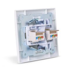 Entac Arnold Χωνευτή Πρίζα Τοίχου LAN 2x Cat5 Λευκό