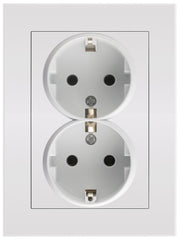 Entac Arnold Χωνευτή Πρίζα Τοίχου 2x Γειωμένη Λευκή