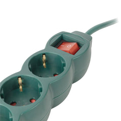 Entac Πολύπριζο 3 Θέσεων με Διακόπτη S1 3G1.5 Πράσινο 5m