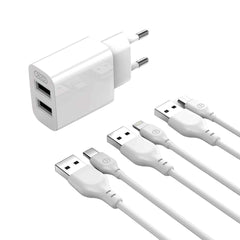 XO L109 (EU) Φορτιστής με Διπλή Θύρα USB-A 2.4A και Καλώδιο Type-C