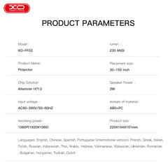 XO FF02 EU Προτζέκτορας Κανόνι με Βάση