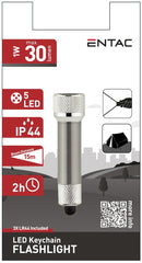 Entac Φακός 5 LED Μπρελόκ Ασημί