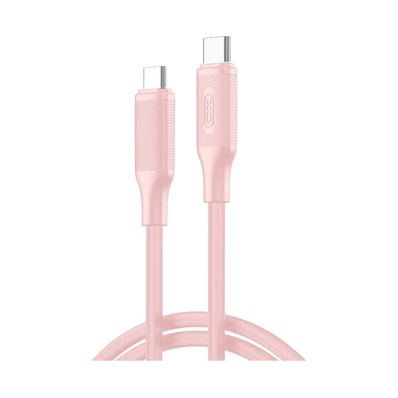 XO NB-Q265B PD 60W Καλώδιο Type-C σε Type-C Μινιμαλιστικό Ροζ