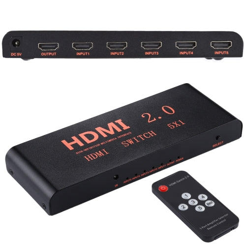 Μεταλλικός Διακόπτης HDMI 5 Είσοδοι / 1 Έξοδος 4K x 2K με Τηλεχειριστήριο