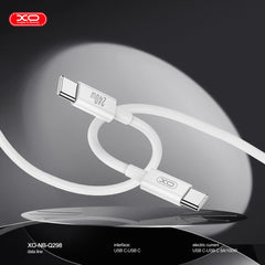 XO NB-Q298 Καλώδιο Φόρτισης & Μεταφοράς Δεδομένων Type-C σε Type-C 240W Λευκό 1m