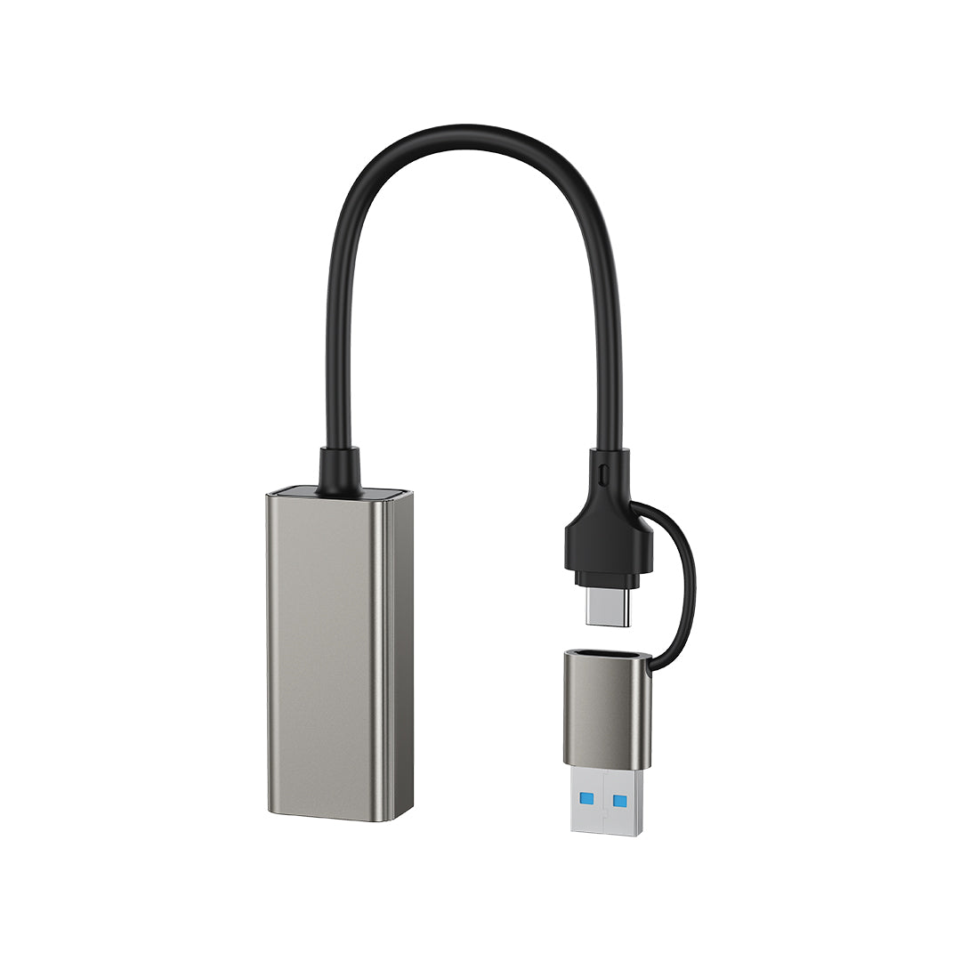 XO HUB018 Αντάπτορας Δικτύου USB σε Type-C 2-σε-1 RJ45 100Mbs