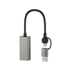 XO HUB018 Αντάπτορας Δικτύου USB σε Type-C 2-σε-1 RJ45 100Mbs
