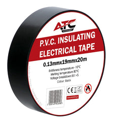 ATC Μονωτική Ταινία PVC Μαύρο 0.13mmx19mmx20m