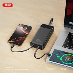XO PR275 Powerbank 22.5W+20W με 3 Ενσωματωμένα Καλώδια 2x USB-C, 1x Lightning & Ψηφιακή Οθόνη 20.000 mAh