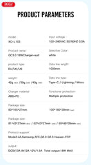 XO L103 (UK) QC3.0 18W Φορτιστής με Καλώδιο Lightning (NB103)