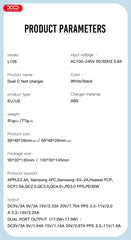 XO L105 (EU) 35W Διπλός Φορτιστής Ταχείας Φόρτισης Type-C με Καλώδιο Lightning