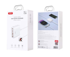 XO L133(EU) Φορτιστής Ταχείας Φόρτισης με Πολλαπλές Θύρες 75W GaN 3A+3C και Καλώδιο 1.5m