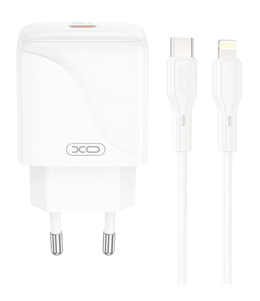 XO L141 Φορτιστής Ταχείας Φόρτισης USB-C 20W με Καλώδιο Lightning