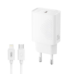 XO L160 (EU) Φορτιστής Ταχείας Φόρτισης με Θύρα Type-C & Καλώδιο Lighting 20W Kit (NB300)