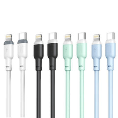 XO NB208A Καλώδιο Μεταφοράς Δεδομένων Type-c σε Lightning 20W Σιλικόνης Μπλε