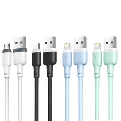 XO NB208 Καλώδιο Μεταφοράς Δεδομένων Micro Σιλικόνης Πράσινο