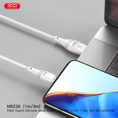 XO NB238 Zeus Series Εύκαμπτο Καλώδιο Σιλικόνης Lightning 3M Λευκό