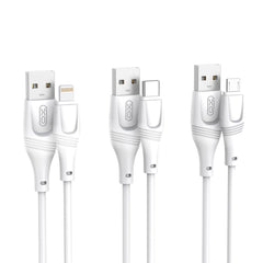 XO NB238 Zeus Series Εύκαμπτο Καλώδιο Σιλικόνης Lightning 3M Λευκό