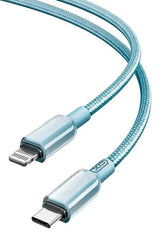 XO NB-Q250A Πολύχρωμο Καλώδιο Γρήγορης Φόρτισης Lightning PD 27W PVC 1m Μπλε