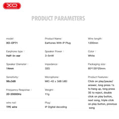 XO EP71 Μεταλλικά Ακουστικά Original Series Cracked Version Lightning in ear digital call