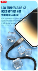 XO NB-Q223B Διαφανές Gold Plated Series Καλώδιο Μεταφοράς Δεδομένων Type-C σε Type-C 60W 1m