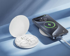 XO CX031 Αντάπτορας Family Box + Μαγνητικός ασύρματος φορτιστής 15W Λευκό