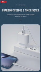 XO NB-Q189B PD 20W Καλώδιο Φόρτισης Type-C σε Lightning 2m