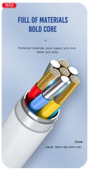 XO NB212 2.1A USB Καλώδιο για Type-C Ροζ