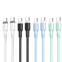XO NB208B Liquid Silicone Data Type-C to Type-c 60W cable Μπλε