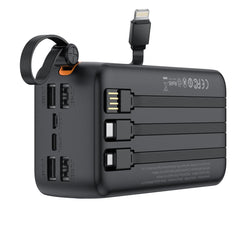 XO PR280 Powerbank με Καλώδια USB-A Type-C Micro & Lightning 30.000 mAh
