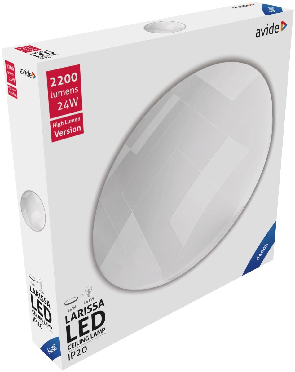 Avide LED Μοντέρνα Πλαφονιέρα Οροφής Larissa 24W 375x70mm Ψυχρό 6400K