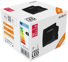 Avide Εξωτερικό Φως Σκάλας Χωνευτό Lagos LED 3W Λευκό 4000K IP54 9cm