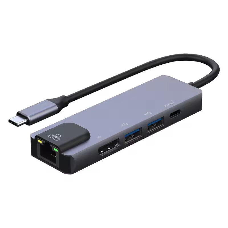 Αντάπτορας 5 σε 1 RJ45 USB3.0x2 PD 4K 60HZ HDTV