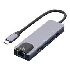 Αντάπτορας 5 σε 1 RJ45 USB3.0x2 PD 4K 60HZ HDTV