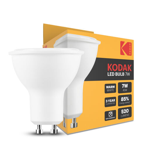 KODAK Max LED Spot Λαμπτήρας GU10 από Αλουμίνιο & Πλαστικό 100° 2700K 520lm