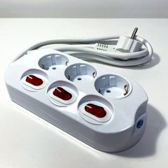 Technik Επαγγελματικό Πολύπριζο 3 Θέσεων με Καλώδιο 1,5m (1,5mm2) και 3 Διακόπτες 16A