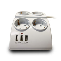 Technik Πολύπριζο 4 Θέσεων με Διακόπτη & 3 Θύρες USB 16A 1.5m