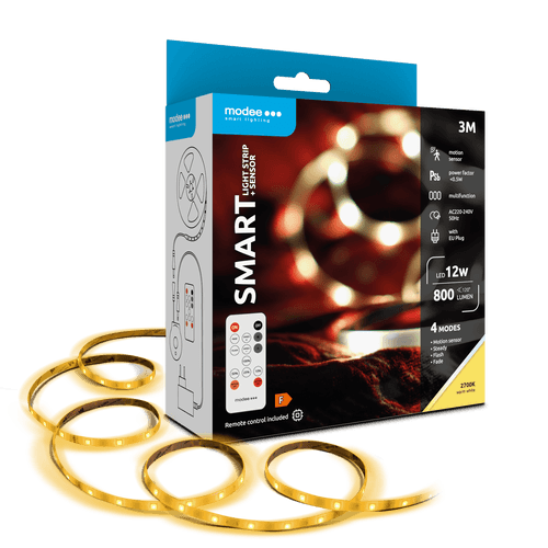 Modee Smart Ταινία LED 12W IP20 με Τηλεχειριστήριο & Αισθητήρα 2700K 800lm 3m