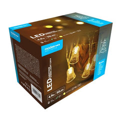 Modee Χριστουγεννιάτικα Φωτάκια LED με Αντάπτορα (50LED/4.9m/10cm) Θερμό Λευκό