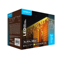 Modee Χριστουγεννιάτικα Φωτάκια LED με Αντάπτορα & Δυνατότητα Επέκτασης (200LED/4m/H70cm) Θερμό Λευκό
