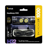Technik Φακός Κεφαλής H32 με Μπαταρία 1x18650 OSRAM P9 & USB-C 1000lm