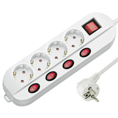 Technik Επαγγελματικό Πολύπριζο 4 Θέσεων με Καλώδιο 1,5m (1,5mm2) και 4+1 Διακόπτες 16A