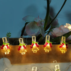 Modee Χριστουγεννιάτικα Διακοσμητικά Φωτάκια LED με Μπαταρία & Κλιπ (10LED/120cm/10cm) Θερμό Λευκό