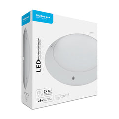 Modee LED Στρογγυλή Απλίκα 2xE27 20W IP65 Λευκό