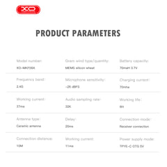 XO MKF08A Ασύρματο Μικρόφωνο Κολάρου Type-C