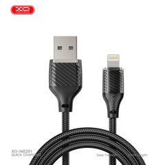 XO NB291 Καλώδιο Φόρτισης & Μεταφοράς Δεδομένων Lightning Braided 6A Μαύρο