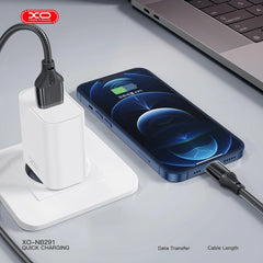 XO NB291 Καλώδιο Φόρτισης & Μεταφοράς Δεδομένων Type-C 6A Μαύρο