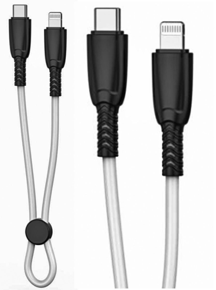 XO NB-Q248A Suluo Series Φορητό Καλώδιο Αντάπτορας Type-C σε Lightning 27W 25cm Strip Λευκό